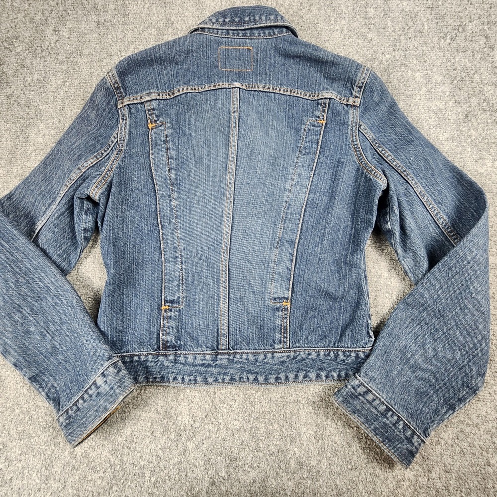 Vintage Guess Jeans Women's S Denim Jacket 90's Trucker Dark Wash Cropped Y2K - Picture 6 of 11